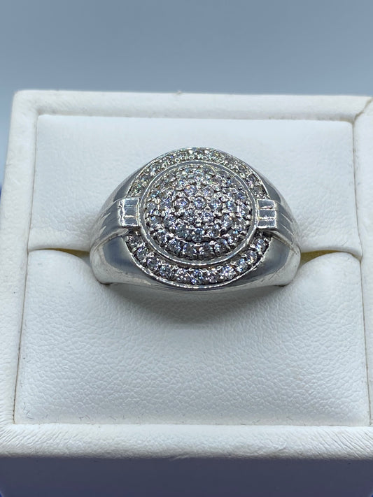 Sterling Silver Mens CZ Ring