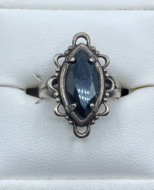 Vintage Sterling Silver Hematite Ring
