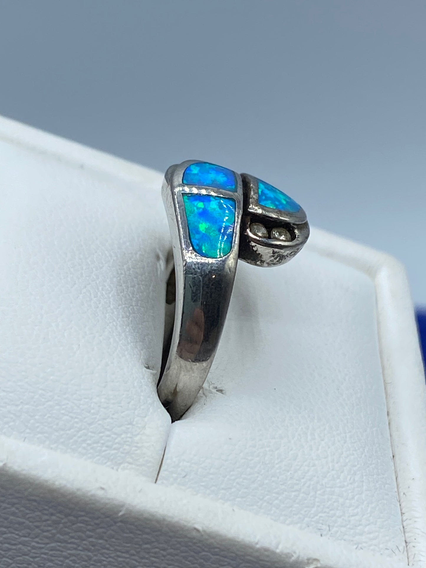 Sterling Silver Opal & CZ Ring