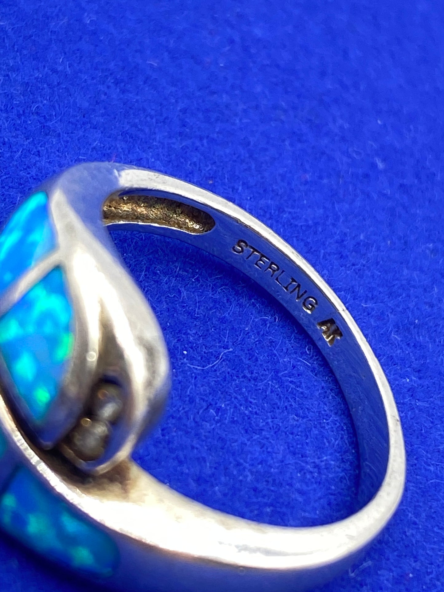 Sterling Silver Opal & CZ Ring