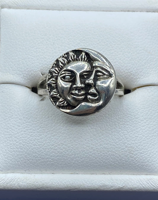Sterling Silver Sun & Moon Ring