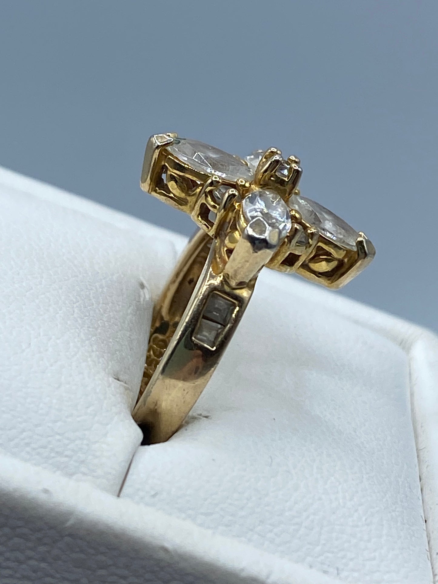 Sterling Silver Ross Simmons CZ Cross Ring