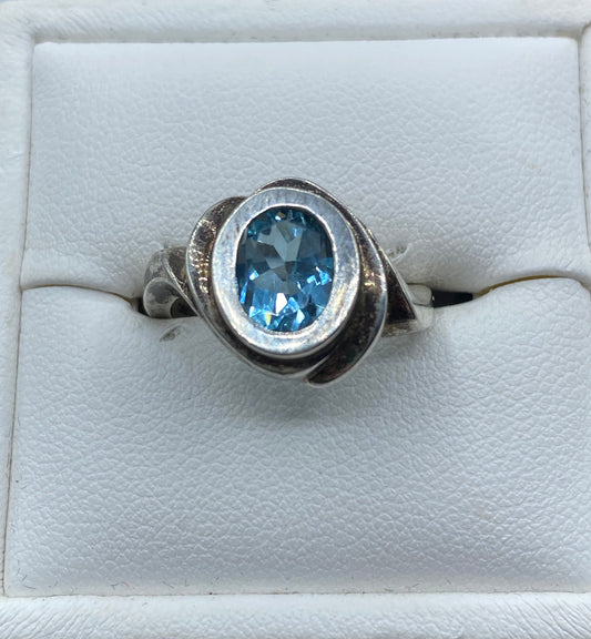 Sterling Silver Blue Topaz Ring
