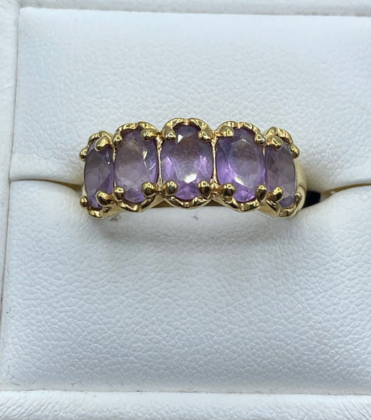Sterling Silver Vermeil & Amethyst Ring