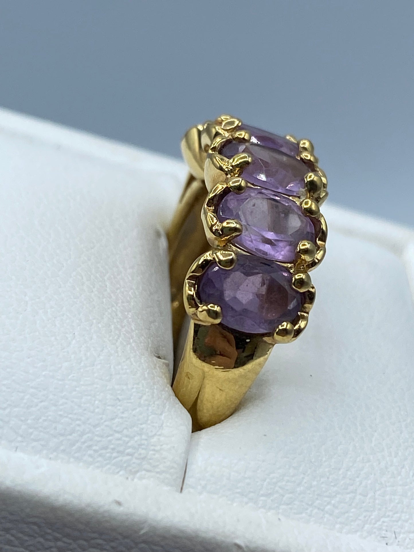 Sterling Silver Vermeil & Amethyst Ring