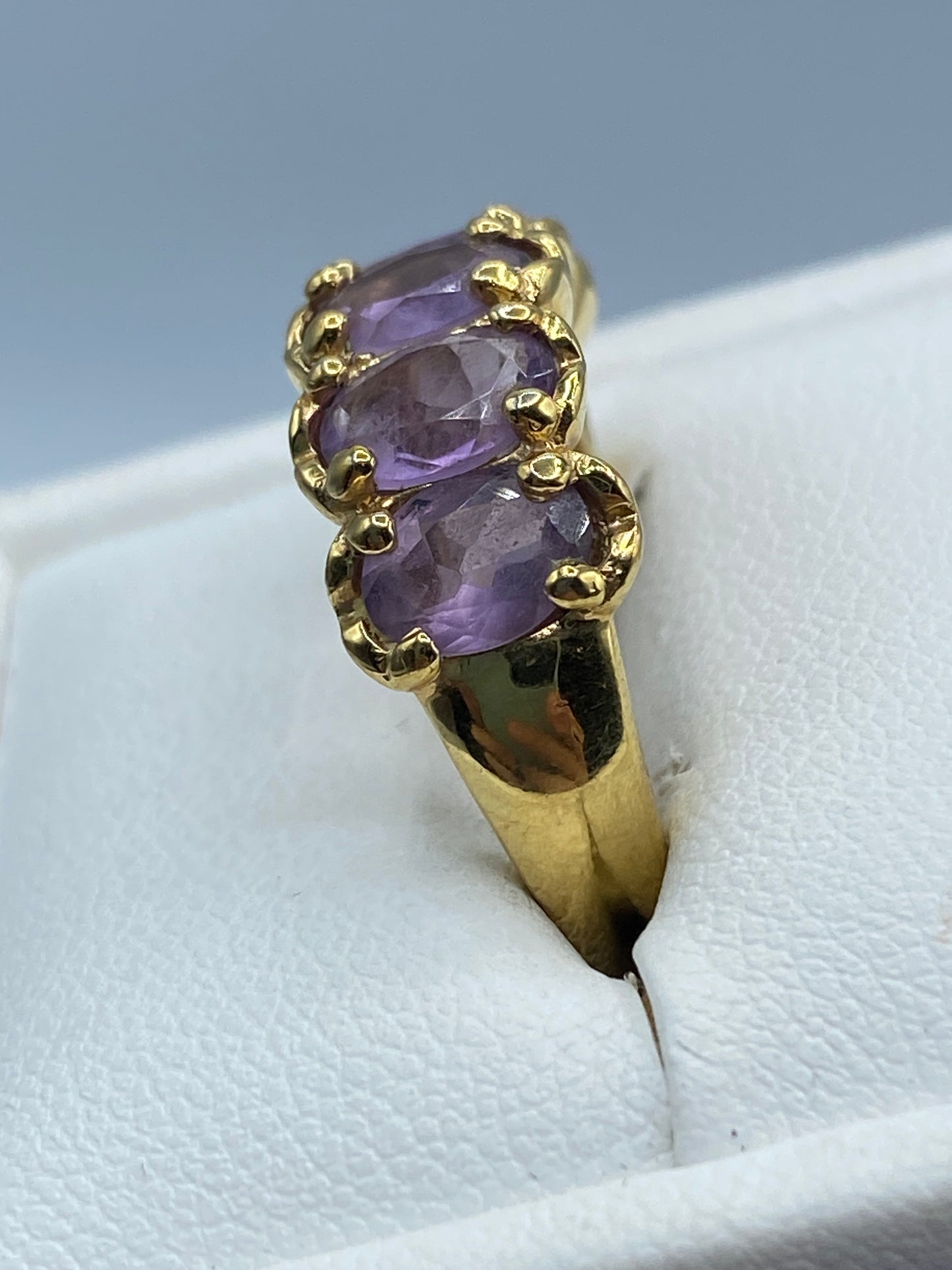 Sterling Silver Vermeil & Amethyst Ring