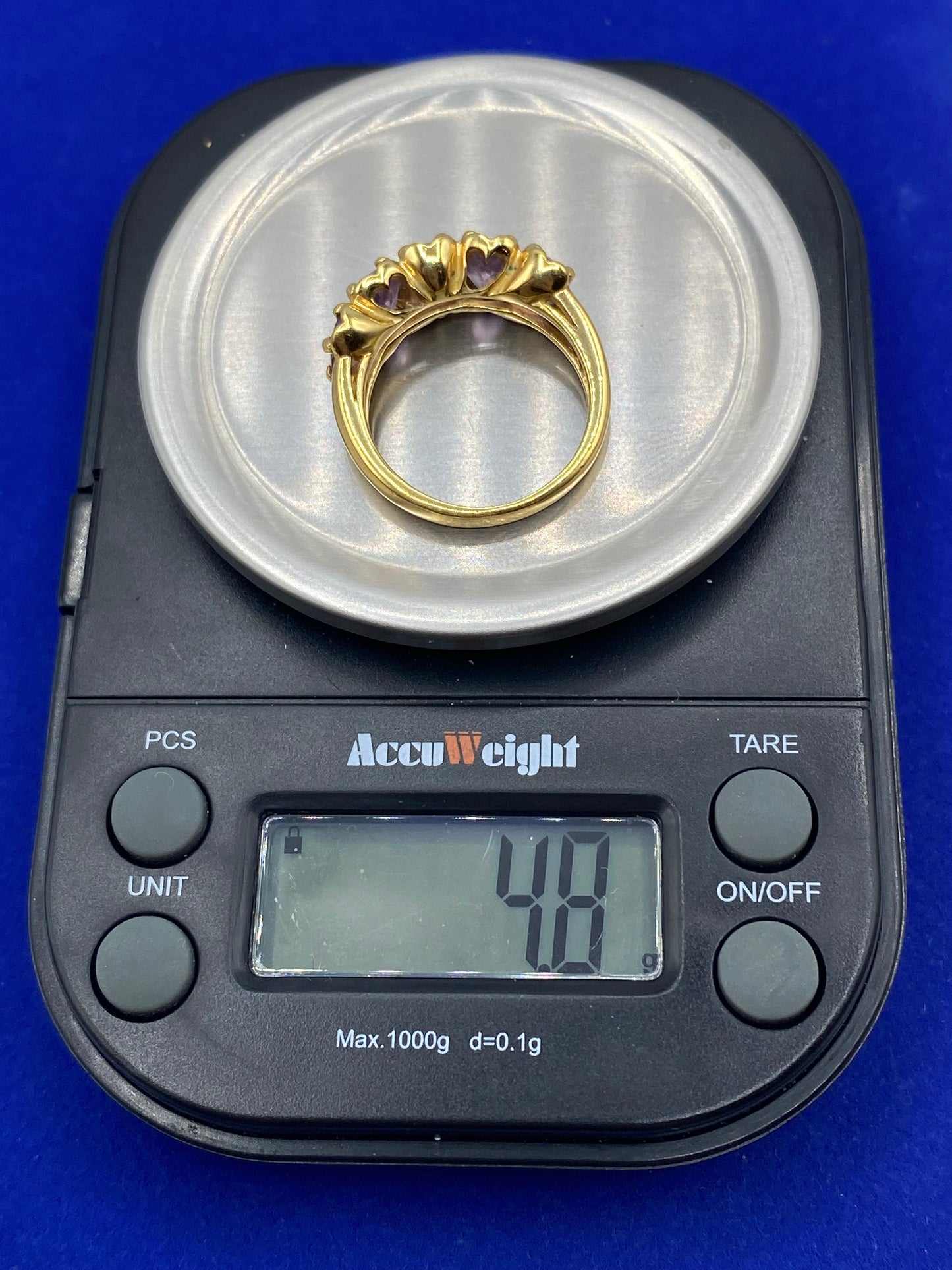 Sterling Silver Vermeil & Amethyst Ring