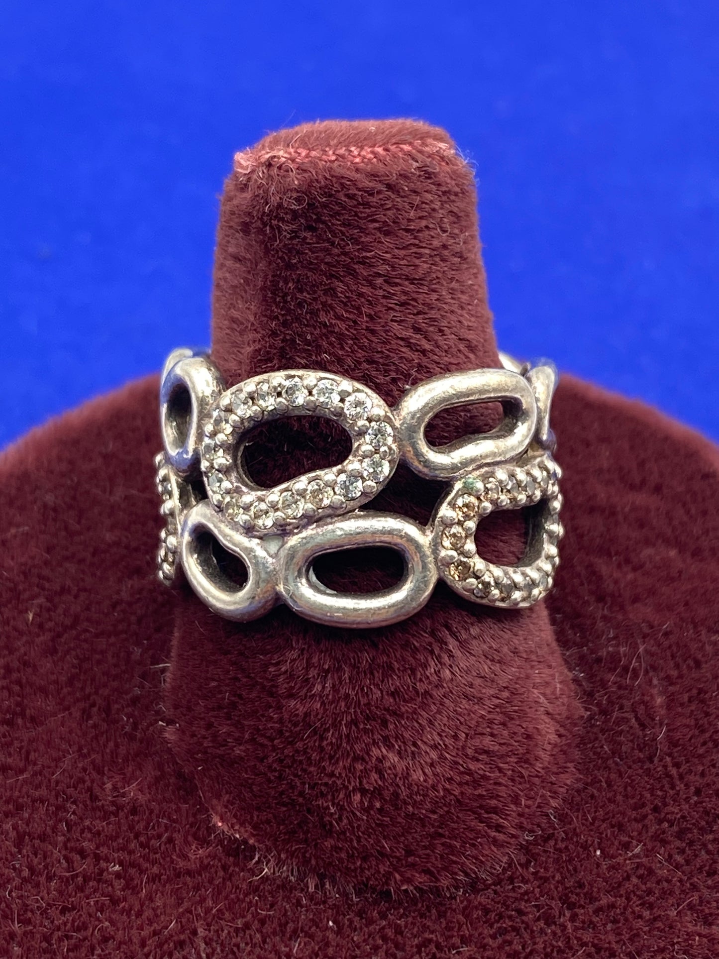 Sterling Silver Pandora "Circle of Friends" CZ Ring