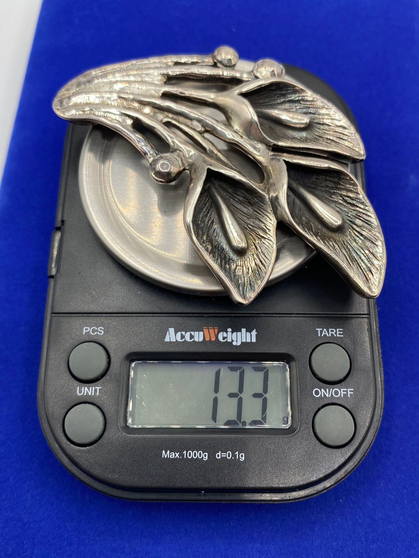 Sterling Silver Elctroform Floral Pendant