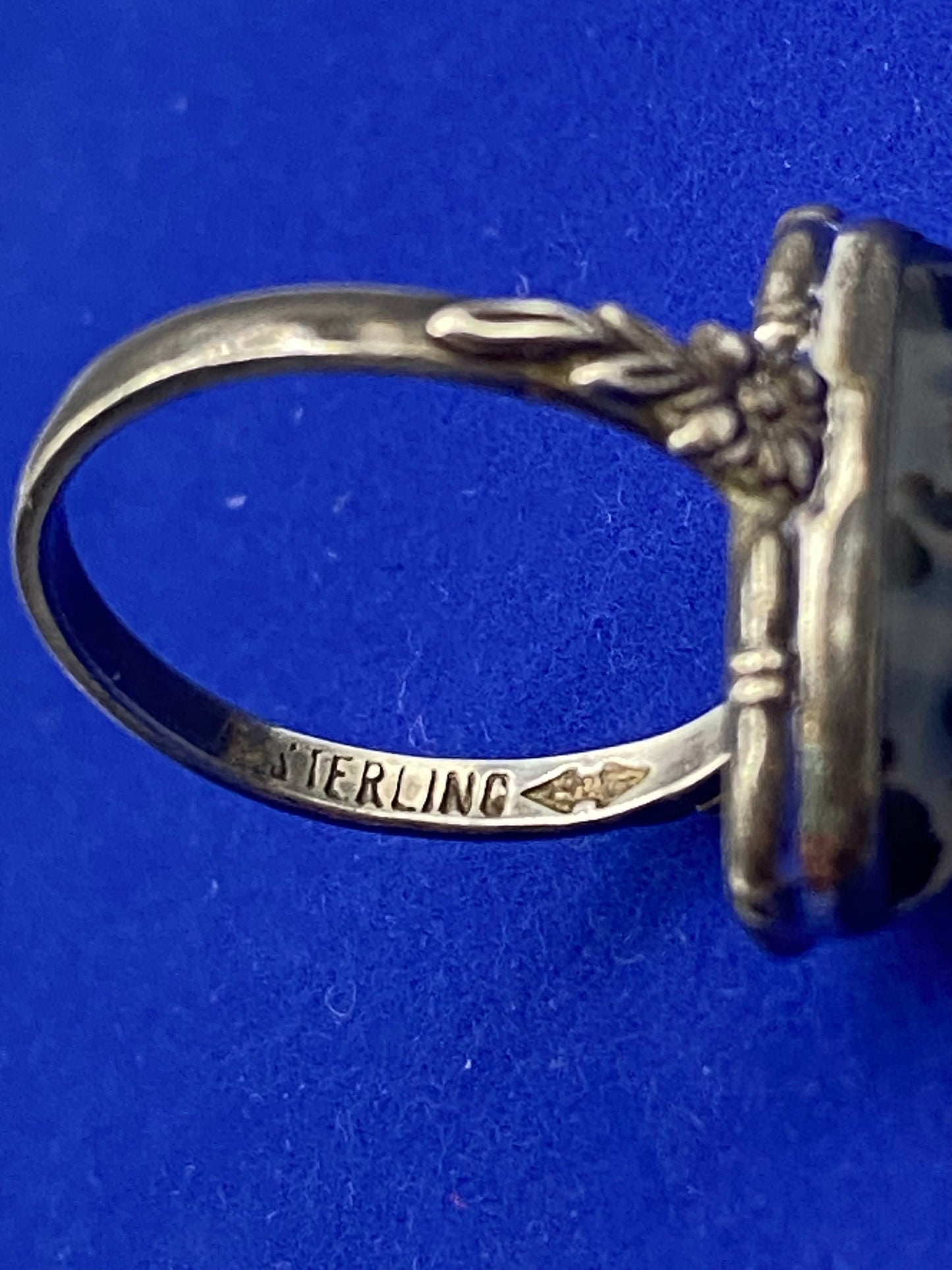 Vintage Sterling Silver Moss Agate Ring