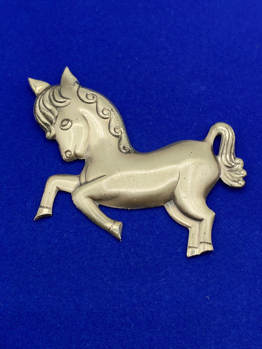 Vintage Sterling Silver Horse Brooch