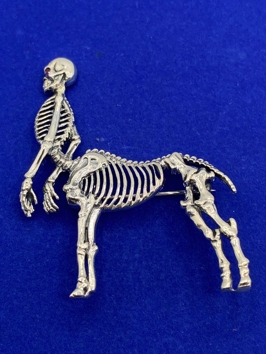 Sterling Silver Skeleton Horse Mix Brooch
