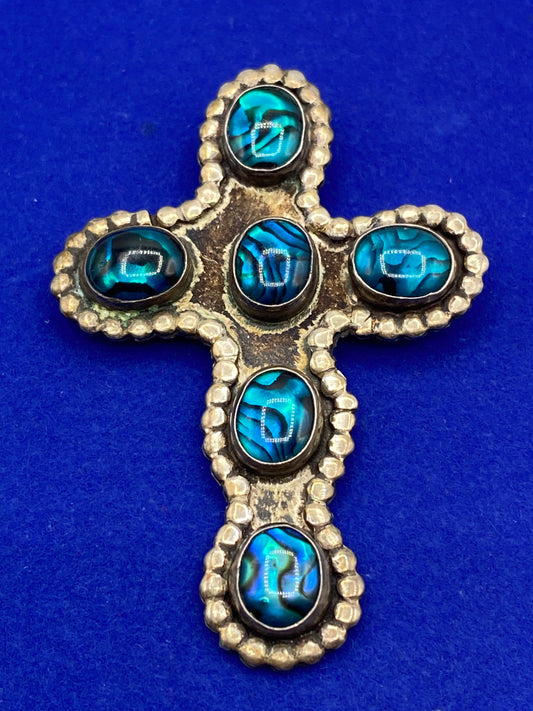 Vintage Sterling Silver Cross Brooch