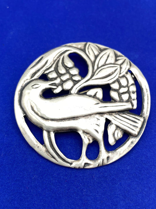 Vintage Sterling Silver Bird Brooch