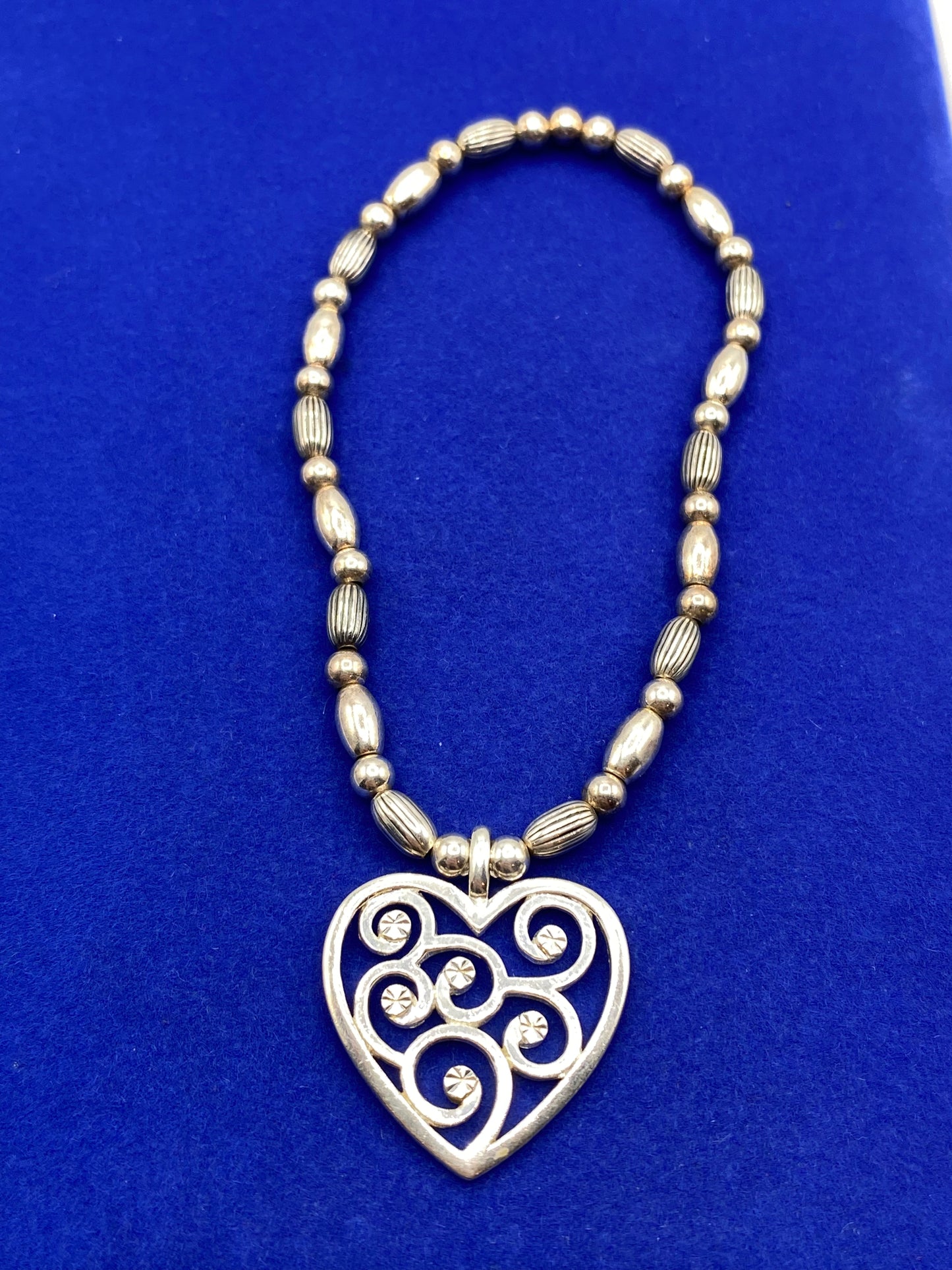 Sterling Silver Stretchy Heart Bracelet