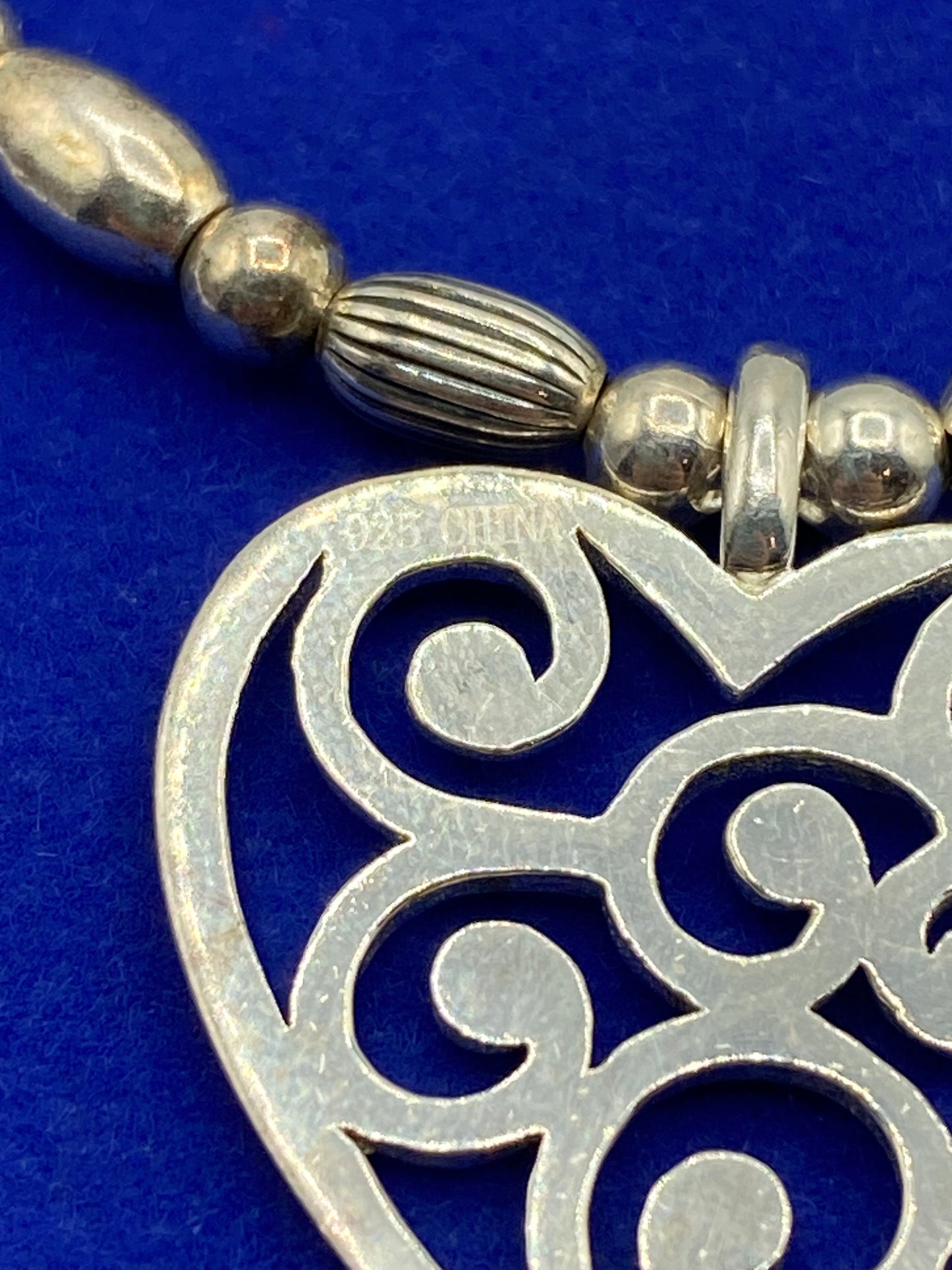 Sterling Silver Stretchy Heart Bracelet