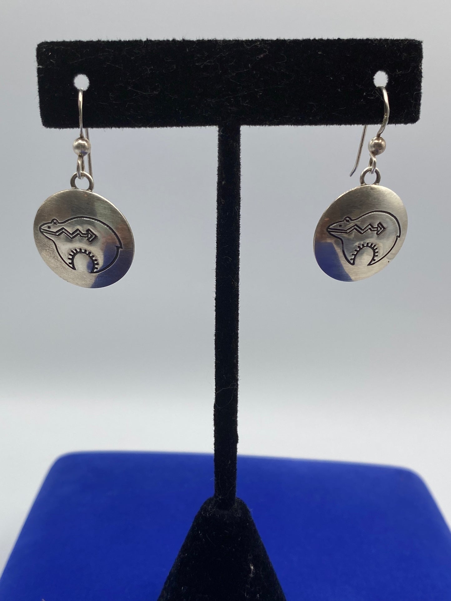 Sterling Silver Native Bear Earrings