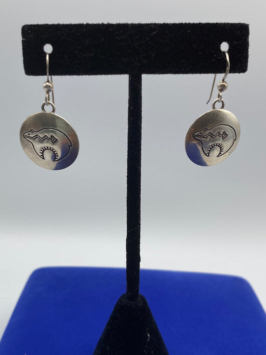 Sterling Silver Native Bear Earrings