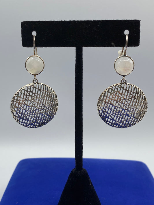 Sterling Silver Rainbow Moonstone Earrings