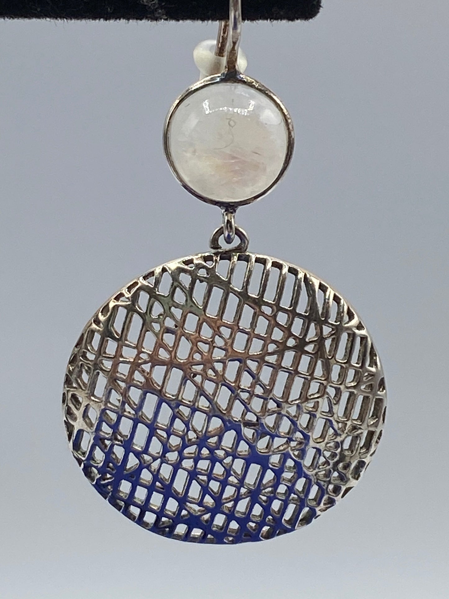 Sterling Silver Rainbow Moonstone Earrings