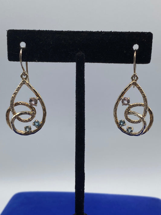 Sterling Silver Amethyst & Topaz Earrings