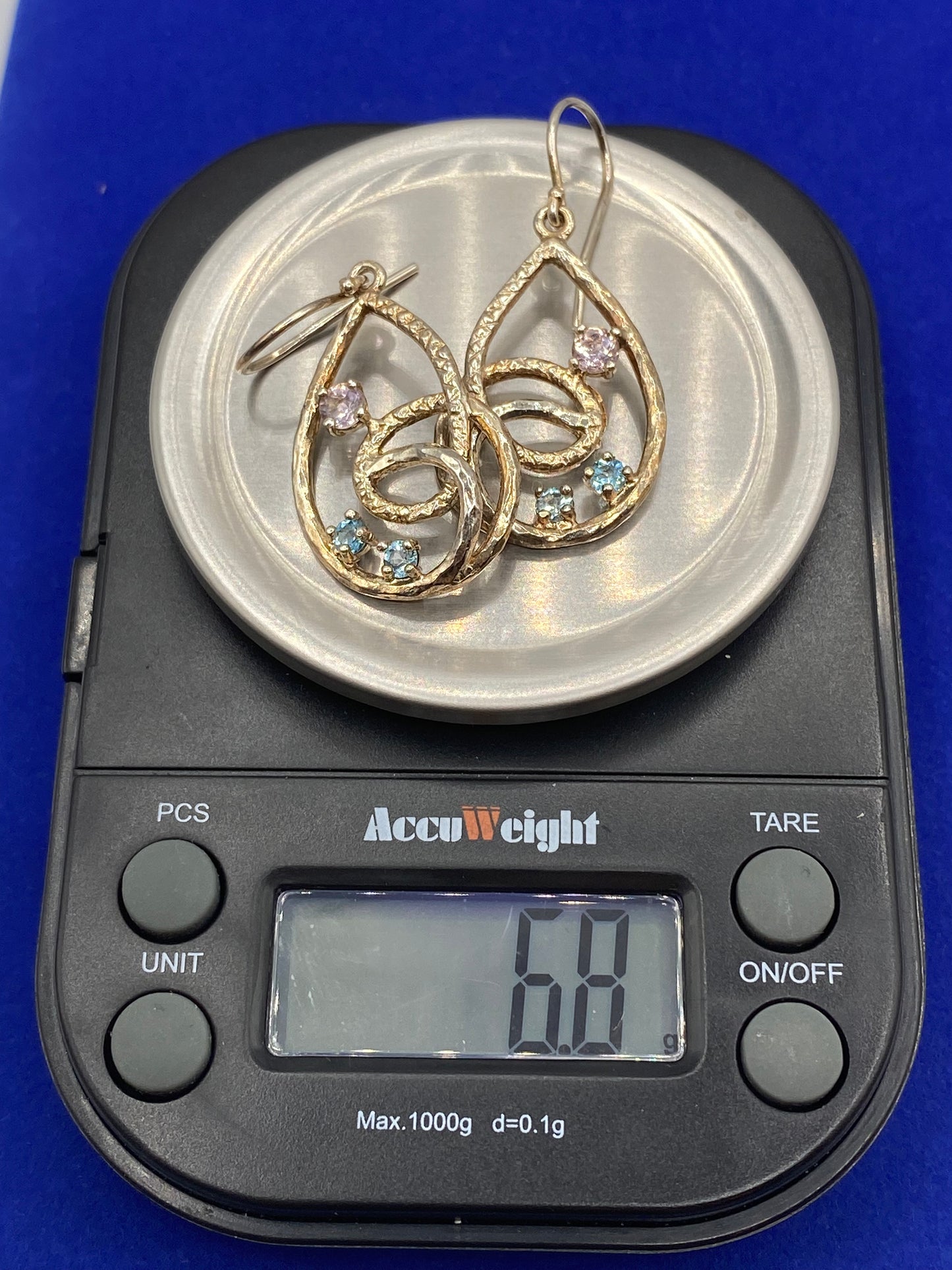 Sterling Silver Amethyst & Topaz Earrings