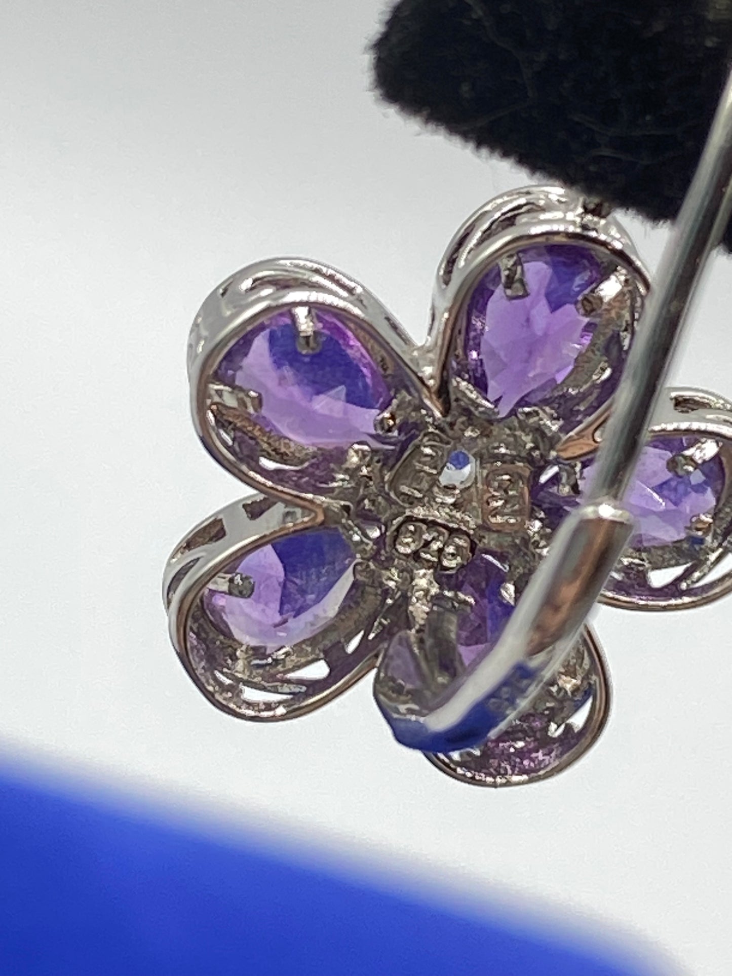 Sterling Silver Amethyst Floral Earrings