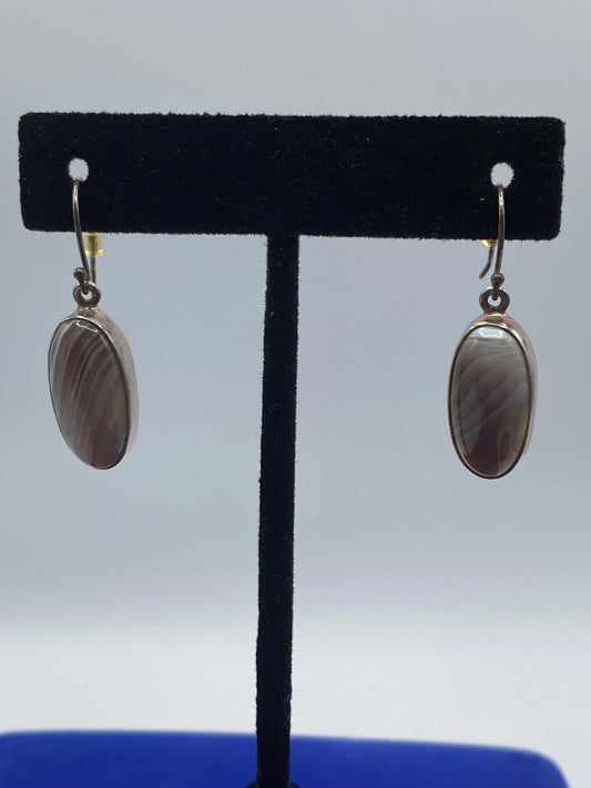 Sterling Silver Agate Earrings