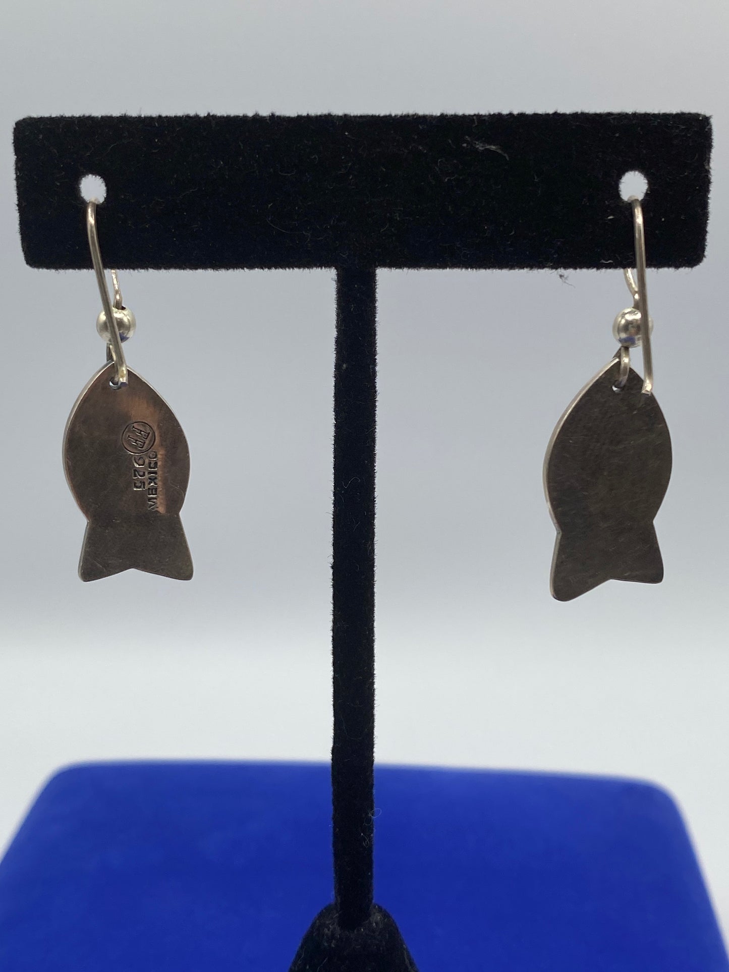 Sterling Silver Modernist Far Fetched Fish Dangle Earrings