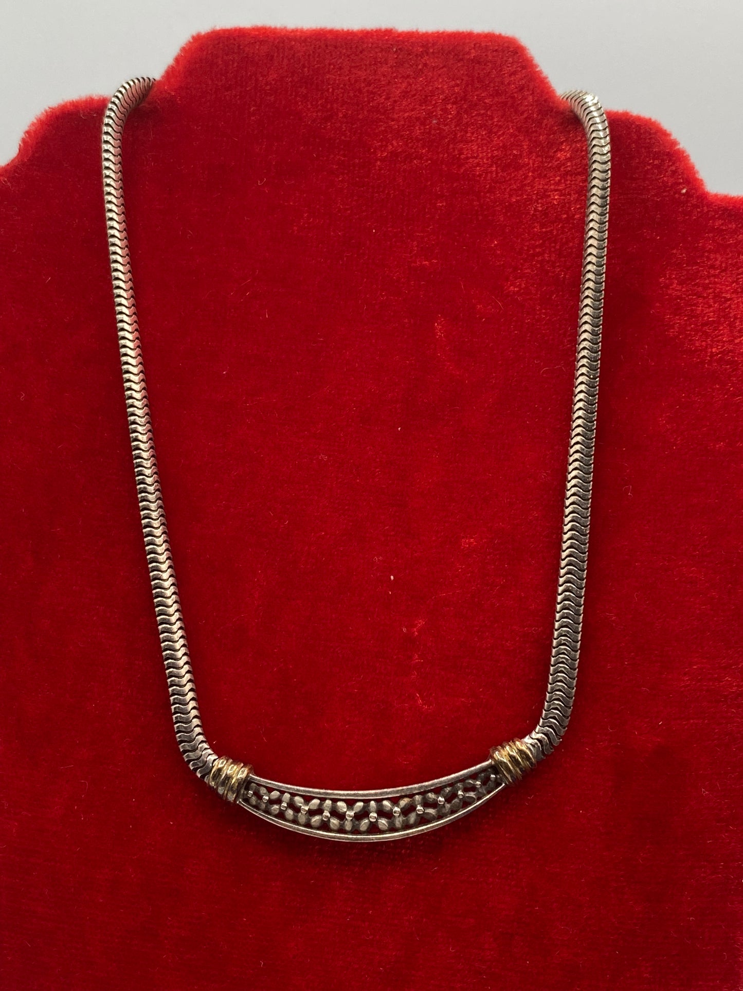 Vintage Sterling Silver & 18K Bill Blass Necklace