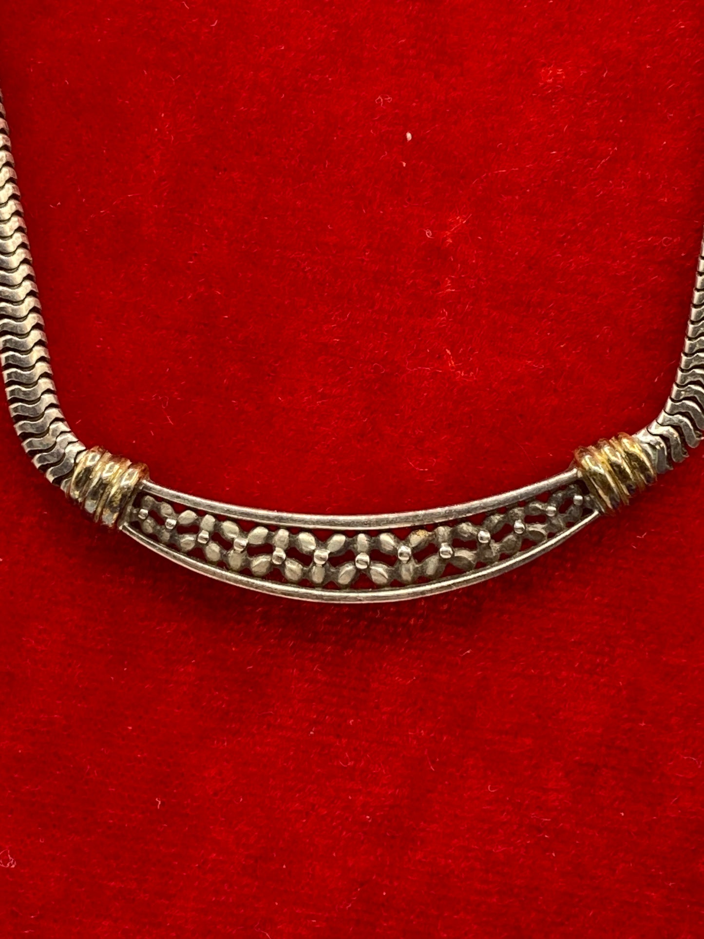 Vintage Sterling Silver & 18K Bill Blass Necklace